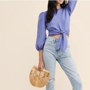 Capulet Anais Wrap Top In Vintage Blue Sz XS Revolve